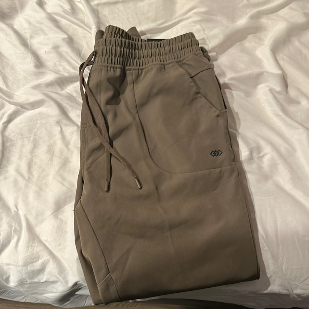 Tan Relaxed Fit Joggers with Elastic Cuffs